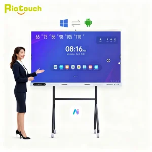 4K Ai Smart Board QLED Panel Android Dual OS Interactive Board School Education Teaching Interactive Whiteboard