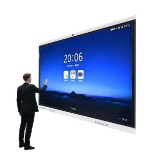 4K All in One Touch Screen Digital Smart Board 65 75 85 86 98 110 Inch Whiteboard Android Windows 48MP Camera 3 Year