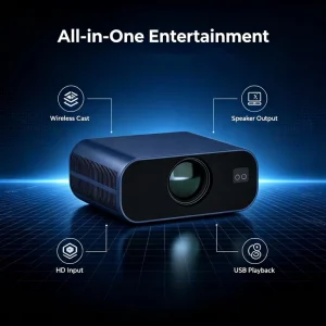 4K Android Smart Projector Mini Portable Video Projector with WiFi BT Home Theater & Office Presentation Equipment Support OEM