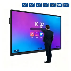 4K Interactive Flat Panel Touch Screen Whiteboard 75 Inch Smart Board with 40 Points LED for Classroom or Business Use