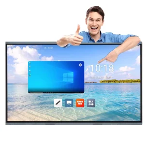 4K LCD Display with Interactive Smart Board. Modern 75 inch Whiteboard Panel Suitable for School Classrooms