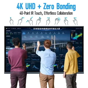 4K Touch Screen Interactive Board Android 15/16 Teaching Smart Board with Ai Function 8+128G Smart Whiteboard