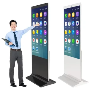 4K UHD 49 55 65 Inch LCD Floor Standing Digital Signage Display Touch Screen Kiosk With Animation Built-In CMS WiFi Hotspot