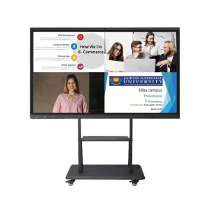 4K UHD Android And Windows Dual OS LCD Education And Conference Interactive Flat Panel With Built In Camera And Microphone