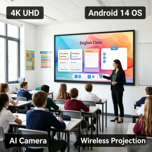4K UHD Smart Interactive Display LCD Touch Screen Flat Panel Whiteboard Smart Board for Teaching Business