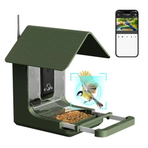 4K Ultra HD Bird Feeder with AI Species ID 10000mAh Battery & Full Color Night Vision for Backyard Nature Lovers