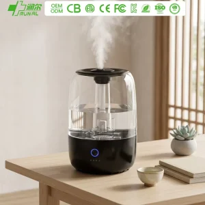 4L Black Transparent Water Tank Desktop Cold Mist Large Ultrasonic Air Humidifier for Bedroom