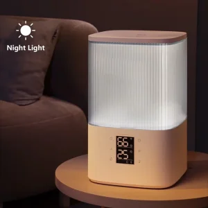 4L Translucent Water Tank Smart Remote Control Cool and Warm Mist Ultrasonic Air Humidifier With Led Night Light for Home