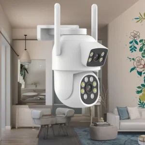4MP Dual Lens Outdoor Mini Security PTZ Wifi Camera Full Color Night Vision Motion Detection Featuring CMOS Sensor Eseecloud App
