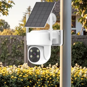 4MP Solar Powered Wireless WiFi PTZ Camera Built-in Battery Outdoor Security Solar CCTV Camera