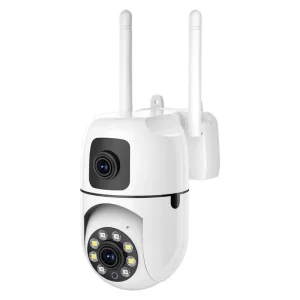 4MP WIFI Smart Camera Dual Lens Dual Screen IP Cameras Wireless Auto Tracking Color Night Vision 5X Digital Zoom CCTV Cam
