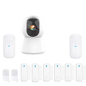 4MP Wifi Camera Alarm System Kit IOT Camera PIR Detector Door Sensor for Home Security