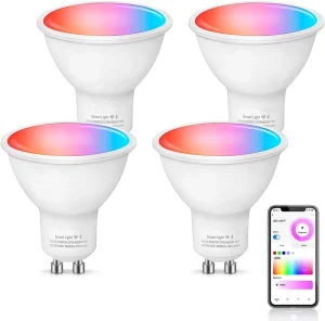 Home Voice-Controlled Dimmable 4W 5W Decorative Smart Wireless RGBW Color-Changing RGB GU10 LED Bulb
