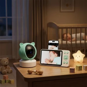 5 Inch Full HD 1080P WIFI Smart Baby Monitor Cry Detection Talk Privacy Mode Night Vision Dual Mode Baby Temperature Monitor