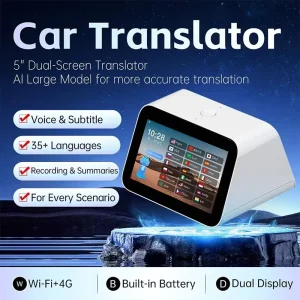 5-Inch HD Touch Screen AI Smart Translator Device 4G WiFi Offline Real-Time Translation 70+ Languages Portable Desktop Use