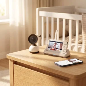 5 Inch Smart Camera 1080P HD WiFi Night Vision IP Camera AI Tracking Baby Security Monitor Network Wifi Baby Temperature Monitor