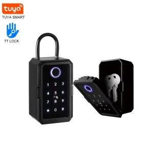 5 Ways Unlock Smart Key Lock Box Fingerprint RFID Card Tuya App Password Backup Key for Airbnb Rental Property Management