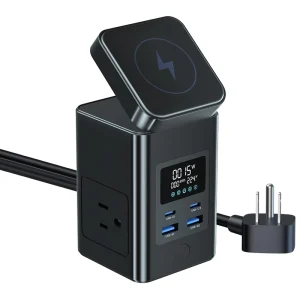 5 in 1 GaN PD65W for Digital Display Custom Logo Foldable Plug Socket Magnetic Wireless Fast Charging Laptop Adapter Multipin