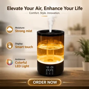 >5.0L Smart Home Appliance LED Touch Screen Ultrasonic Air Humidifier Aroma Essential Oil Diffuser Low Noise for Household