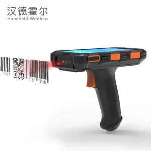 5.5″ Portable Android 13 Handheld PDA Rfid Reader Scanner Rugged Handgrip Barcode Scanner with 8000mAh 64GB Octa Core WiFi NFC