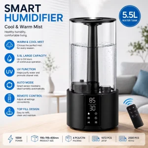5.5L Good Quality Ultrasonic Power Humidifiers Air Innovations Warm Cool Mist Top FIll Humidifiers