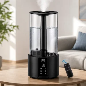 5.5L Smart Cool and Warm Mist Humidifier Top Fill Air Humidifier with UV Purification Auto Humidity Control for Home Bedroom