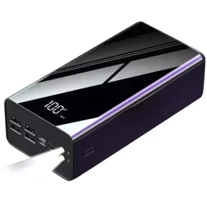 50000mAh High Capacity Portable Power Bank Li Polymer LED Display 4USB Outputs Type C Input for Outdoor Camping Travel Emergency