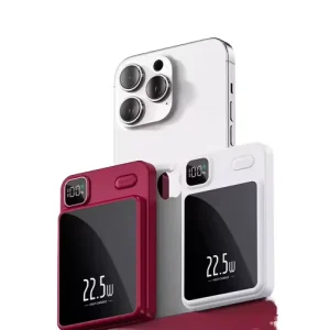 Latest Design 5000mAh Magnetic Wireless Power Bank PD22.5W Fast Charger Portable Wireless Power Bank with LED Display