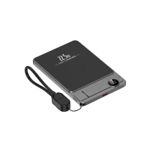 5000mAh Type C Magnetic Wireless Power Bank 20W Fast Charging Aluminum Alloy PVC Holder Travel Charger with LED Display