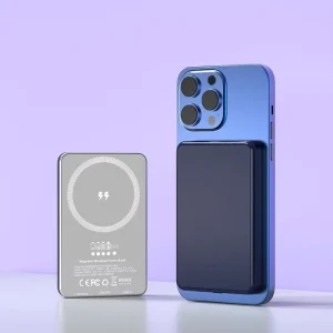 Low-Price Ultra-Thin 5000mAh Portable Fast-Charging Magnetic Wireless Lithium-Polymer Battery Type-C Power Bank (for iPhone)