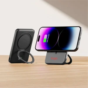 Custom Logo Portable Rotating Power Bank, Extra-Large-Capacity 5000mAh Magnetic Fast-Charging Power Station for iPhone 18