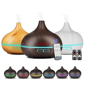 500ml Wood Grain Portable Air Humidifier Ultrasonic Smart Led Room Home Remote Control Fragrance Essential Oil Aroma Diffuser