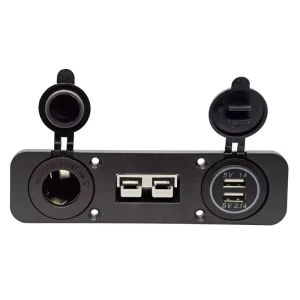 50A Connector Charger Panel 3-in-1 USB Charger with 3.1A Ports & 12V Cigar Socket for Marine Boat RV