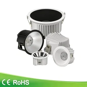 50W LED Anti Glare Downlight Spotlight CRI 95 High Power Brightness 38 60 Beam Angle for High Ceilings Tall Buildings