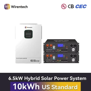 51.2V 100Ah Rack Battery 6.5kW Hybrid Inverter UL1973 UL9540A Home Energy Storage System For Solar Backup Power