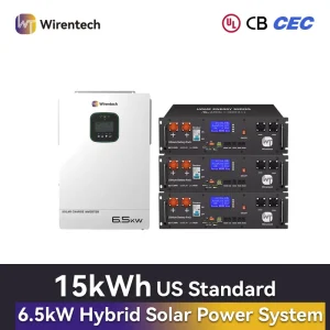 51.2V 100Ah Rack Battery 6.5kW Hybrid Inverter UL1973 UL9540A Home Energy Storage System Solar Backup