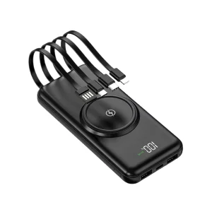 5-in-1 Wireless Charging Power Bank 10000mAh Portable Fast-Charging Charging Station Battery Pack for iPhone, Samsung, and Xiaomi