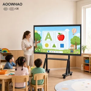 55-110 Inch 4K UHD Low Blue Light Multi-touch Screen Wireless Mirroring Interactive Whiteboard for Corporate Meeting