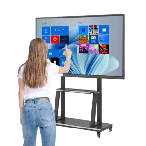 55-110 Inch IPS LCD Capacitive Touch Screen Interactive Flat Panel Display for 2.1 Mobile Stand for Smart Meetings Classroom