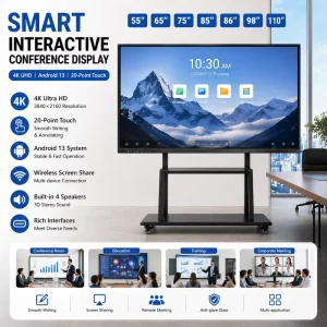 55 65 75 85 110 Inch 4K Touch Screen Interactive Classroom Smartboards Digital Boards Smart Interactive Display for School