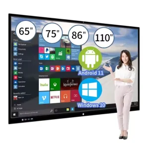 55 65 75 85 98 110 Inch OPS Slot Dual System 4k Finger Touch Interactive Whiteboard Smart Board Digital Signage Displays
