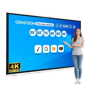 55 65 75 85 98 Inch Smart Electronic 4K UHD 40 Point Touch Screen LCD Panel for Education Android Windows OS