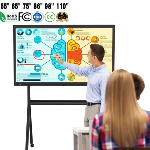 55 65 75 86 98 110 Inch Dual System 20 Point Smart Touch Screen Interactive Whiteboard Price for Meeting