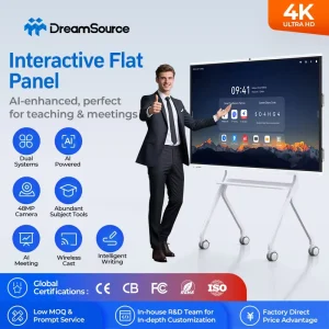 55 65 75 86 98 110 Inch HD LCD Display School Touch Screen Teaching Board Smart Whiteboard Interactive Flat Panel