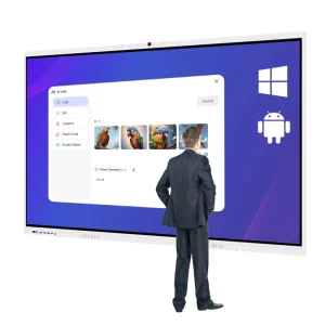 55 65 75 86 Inch Smart Electronic Interactive Whiteboard 4K AI Camera 20 Point Touch for Smart Classrooms and Meetings CB CE FCC
