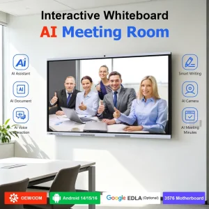 55 65 75 86 Inch Smart Electronic Interactive Whiteboard AI Camera zero Bonding Touch for Smart Classrooms and Meetings