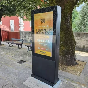 55 65 75 Inch 3500Nits Outside Waterproof Lcd Advertising Display Player Digital Signage Outdoor Totem Floor Stand Screen Kiosk