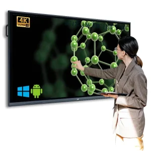 55 65 Inch 40Point IR Touch Interactive Smart Board 4K UHD LCD Display Android Windows All in One Panel for Teaching Classroom