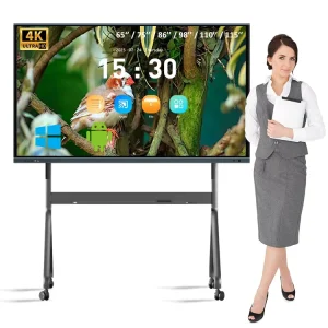 55/65 Inch 4k Lcd Interactive Whiteboard Android 15/ windows Dual System Wall Mount Smart Whiteboard Education School Teaching