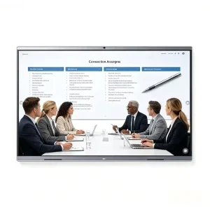 55 65 Inch Android 14 20 Point Dual Pen Smart Interactive Whiteboard AI Functions Wireless Casting OEM ODM Business Education 4K